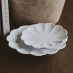 White Scalloped Serving Tray Set of 2 - Home Decor