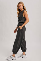 Drawstring Waist Knit Jumpsuit