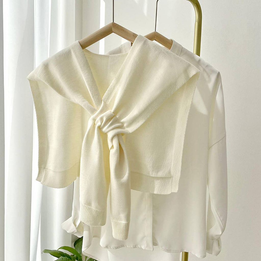 Luxe Solid Knitted Knotted Shawl Wrap