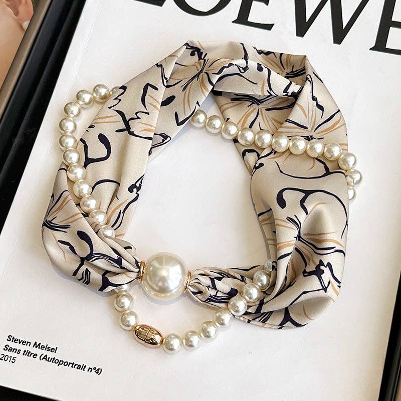 Magnetic Pearl Necklace Scarf