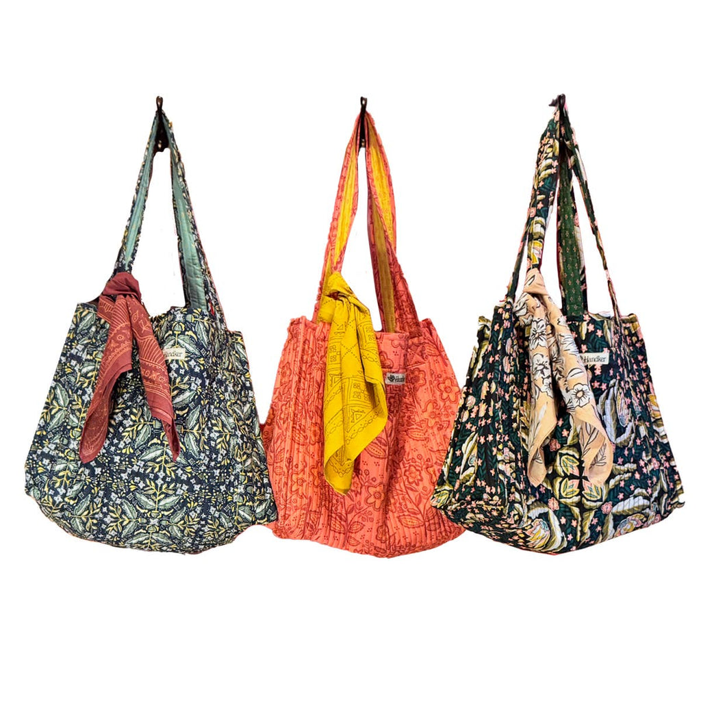 Lacey Quilted Tote – Pink Floral