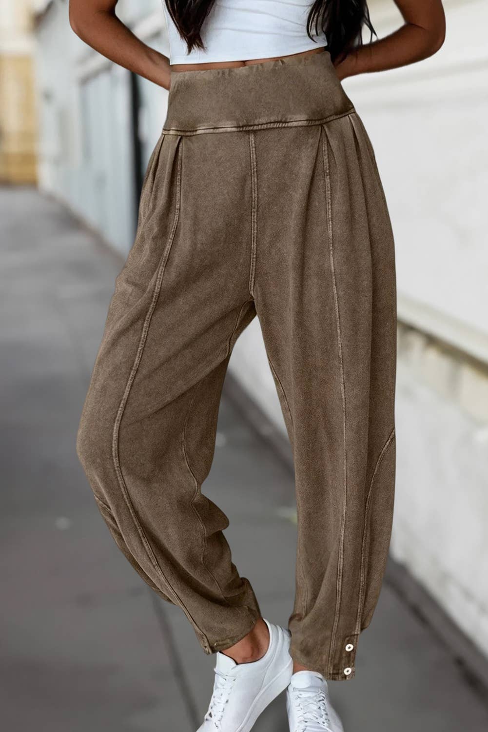 Mineral Wash High-Waist Jogger