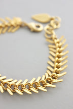 Matte Gold Fishbone Chain Bracelet