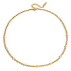 CZ Gold Layered Stainless Steel Necklaces Waterproof