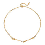 CZ Gold Layered Stainless Steel Necklaces Waterproof