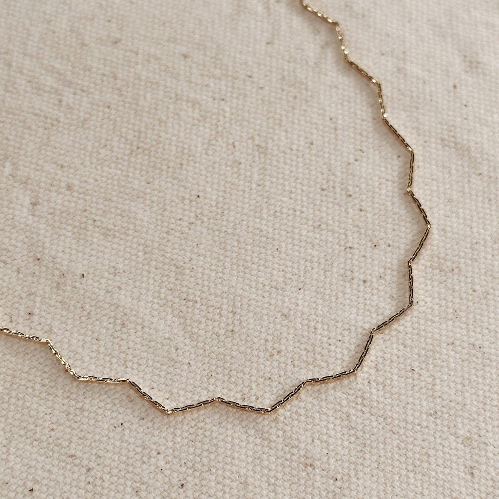 18k Gold Filled Zig Zag Choker