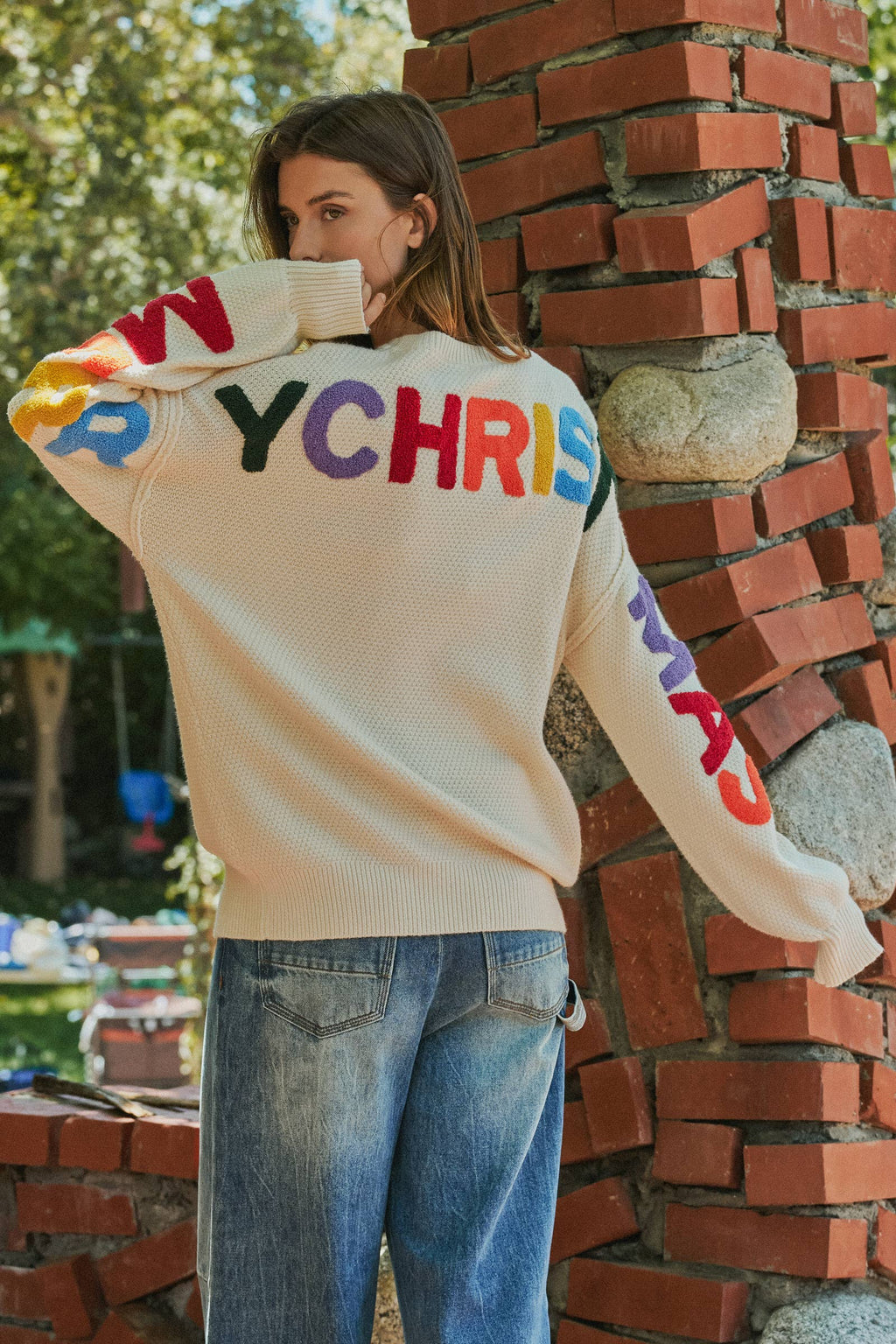 Merry Christmas Oversized Knit Sweater