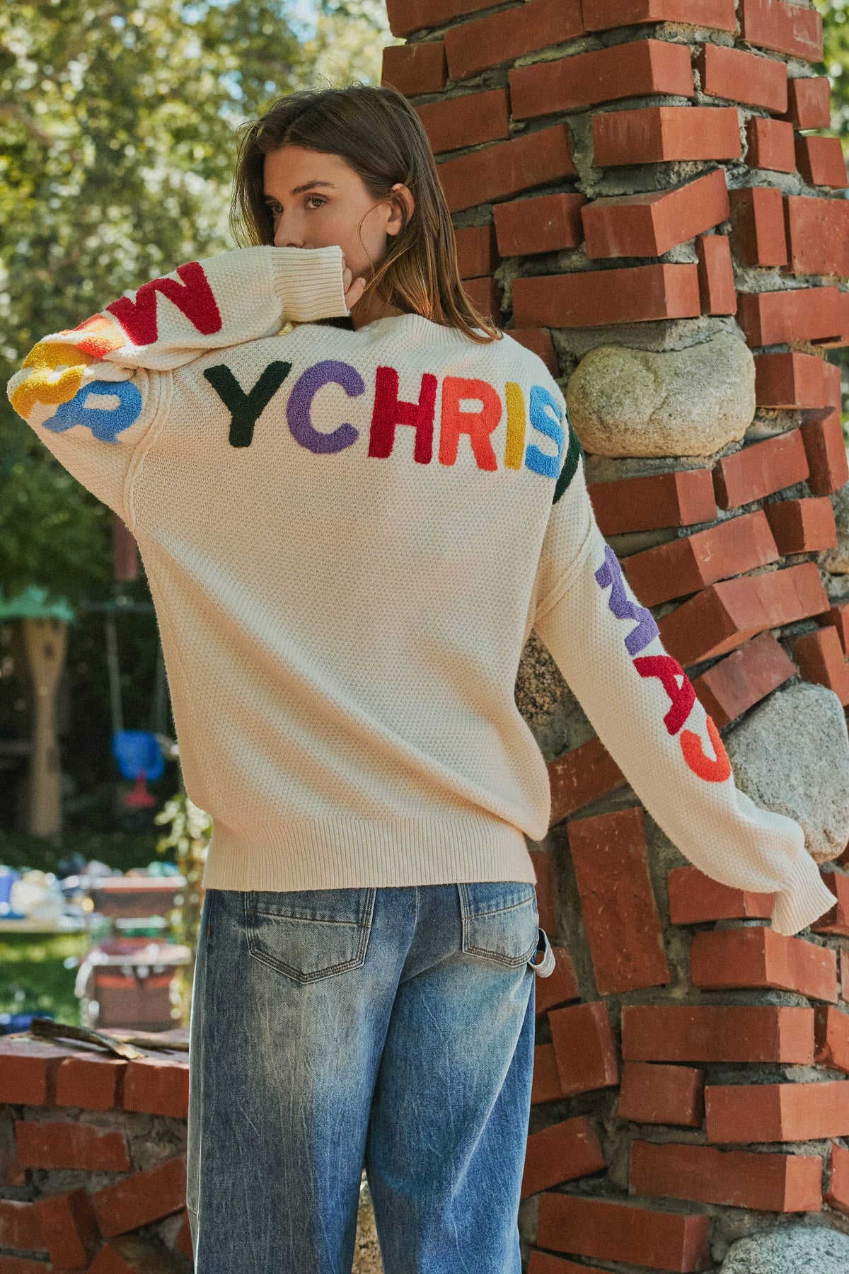 Merry Christmas Oversized Knit Sweater