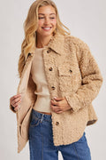 Latte Boucle` Button Jacket