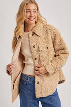 Latte Boucle` Button Jacket
