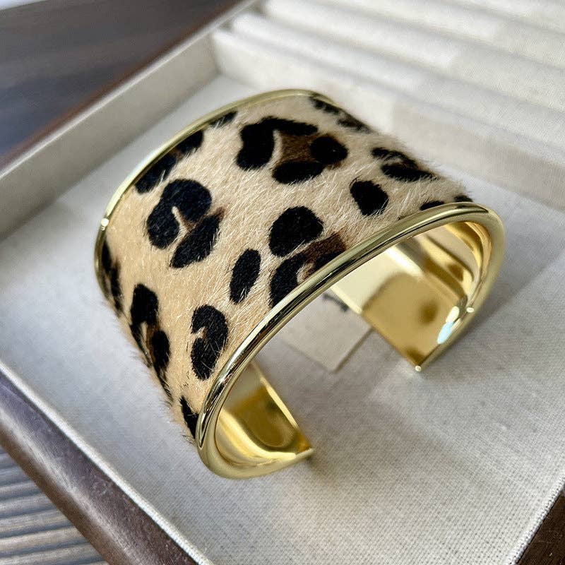 Zebra & Leopard Print Cuffed Bracelets