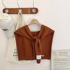 Luxe Solid Knitted Knotted Shawl Wrap