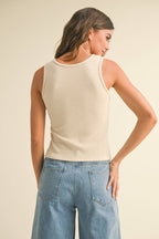 Twist Front Ribbed Tank