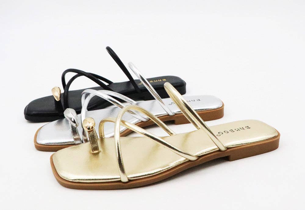 Crisscross Ring Toe Flat Sandals