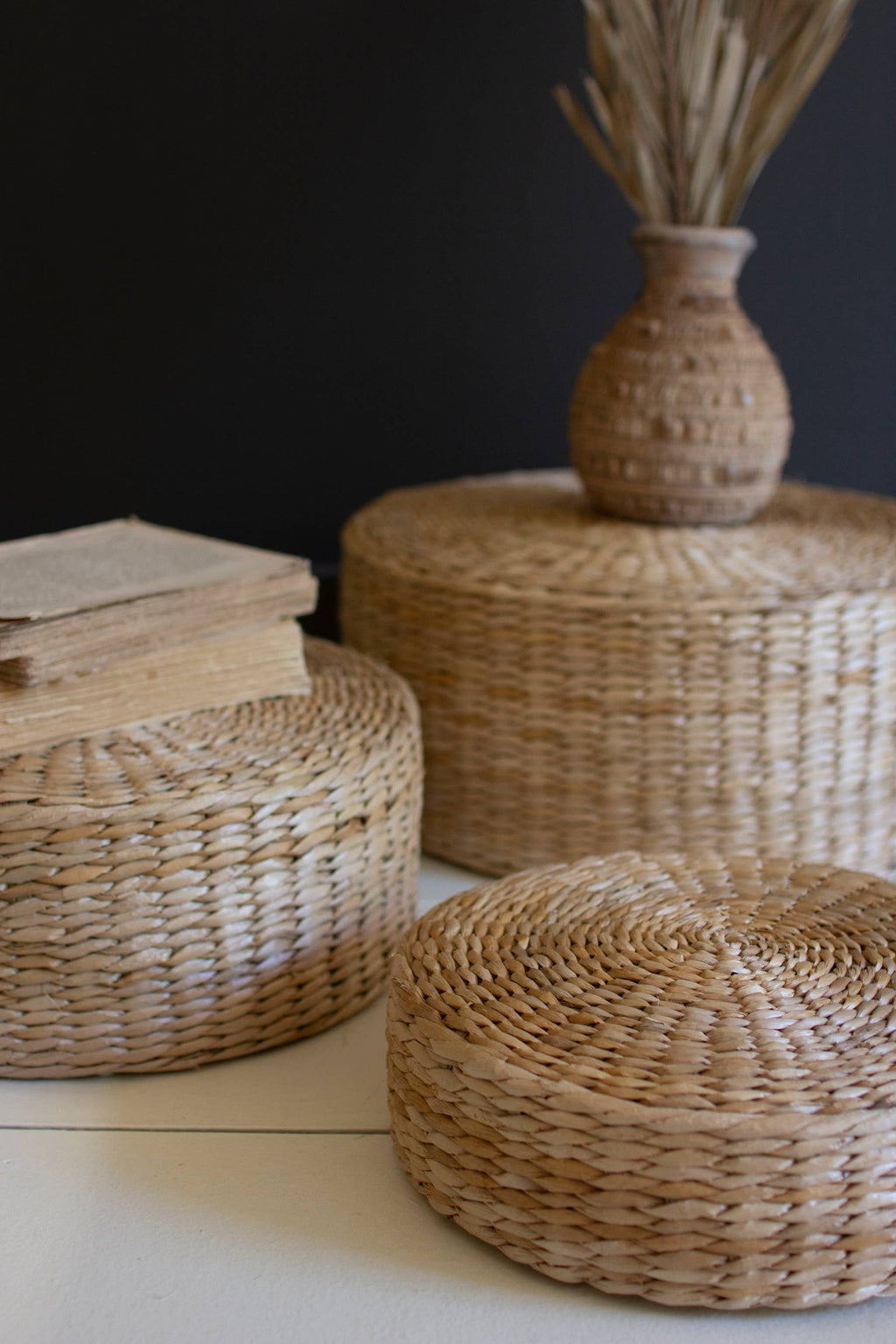 Woven Seagrass Decorative Risers – Set of 3