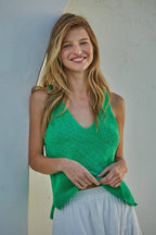 V-Neck Knit Tank Top