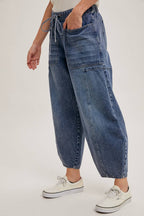 DRAWSTRINGS BARREL JEANS