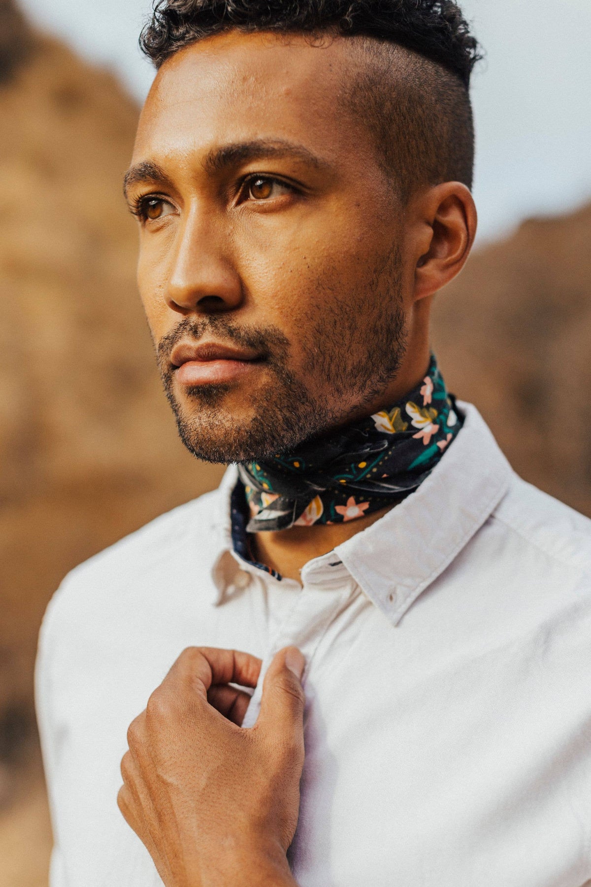 Betty Cotton Bandana – Black Floral