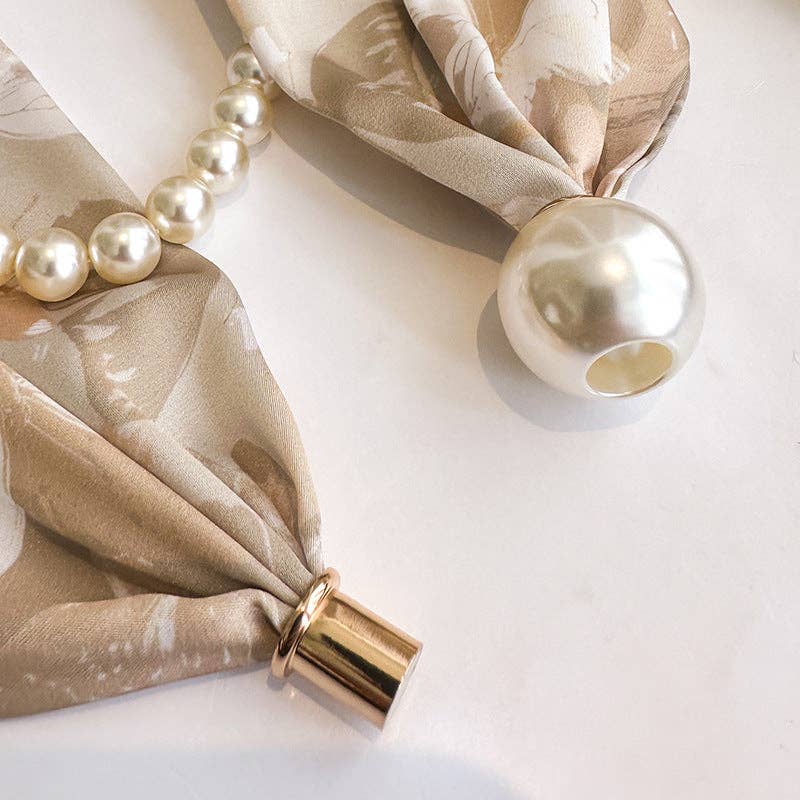 Magnetic Pearl Necklace Scarf