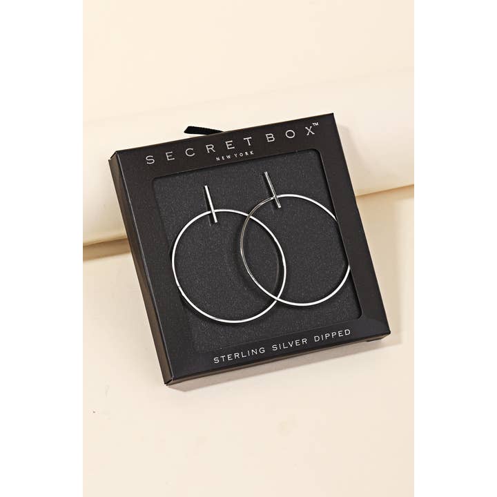 14k Gold Dipped Thin Hoop Drop Earring