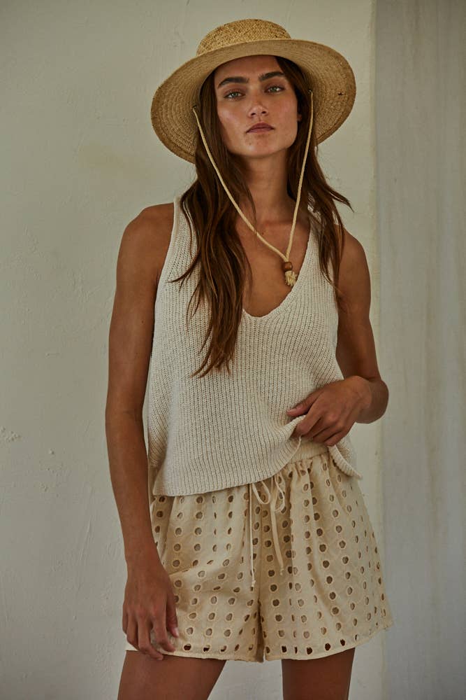 V-Neck Knit Tank Top