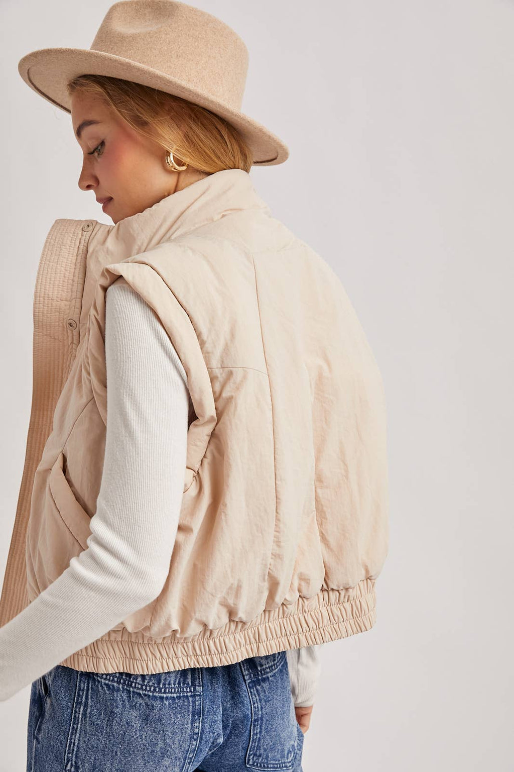 Bomber Style Puffer Vest