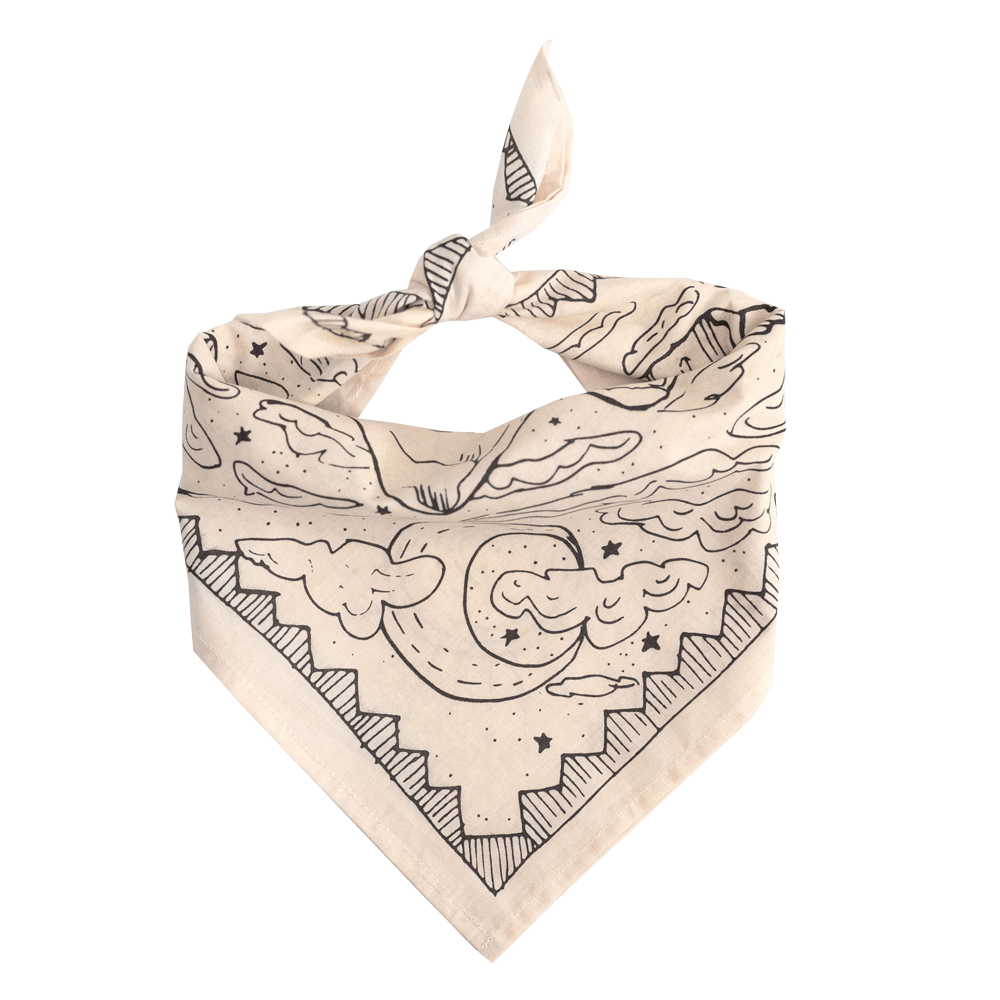 Desert Cotton Bandana – Cream & Brown