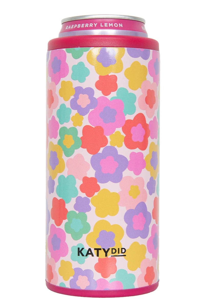 Groovy Flowers Can Cooler