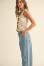 Twist Front Ribbed Tank
