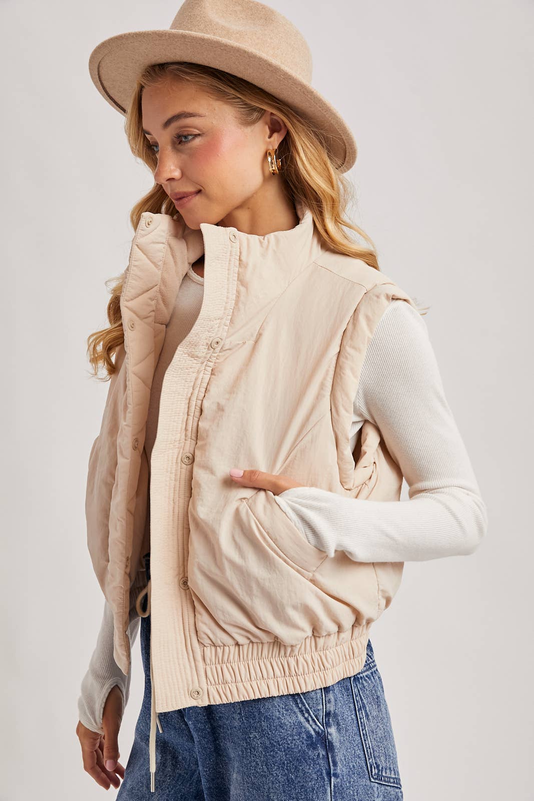 Bomber Style Puffer Vest