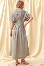 D4472   STRIPED BUTTONDOWN SHIRT DRESS