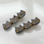 Zoe 3 Cat Face Barrette Hair Clip - Set of 2