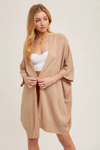 Wide Sleeve Open Front Cardigan