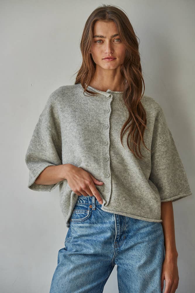 Knit Button-Up Top