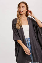 Wide Sleeve Open Front Cardigan