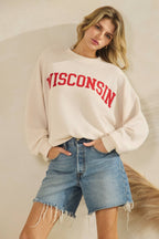 T-42123-CLOUDY KNIT WISCONSIN GRAPHIC SWEATSHIRT