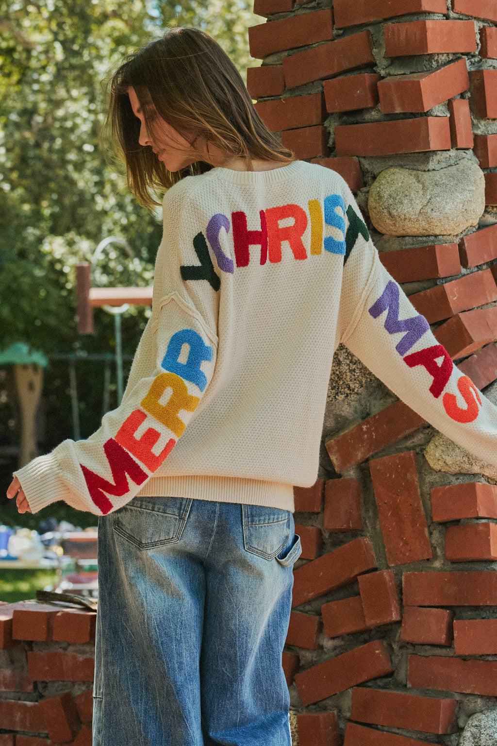 Merry Christmas Oversized Knit Sweater