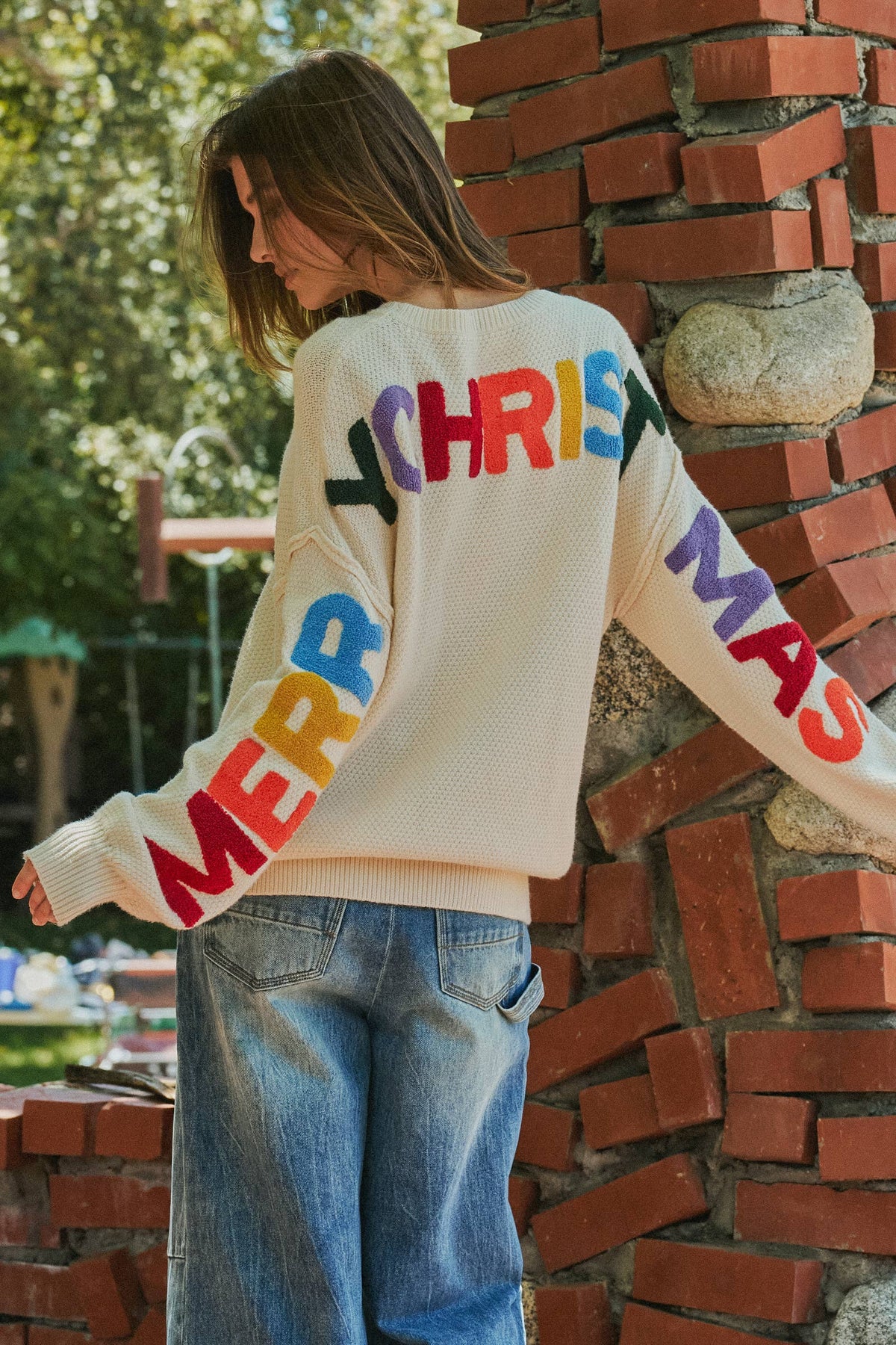 Merry Christmas Oversized Knit Sweater