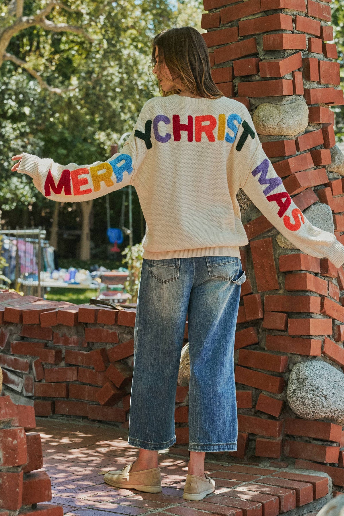 Merry Christmas Oversized Knit Sweater