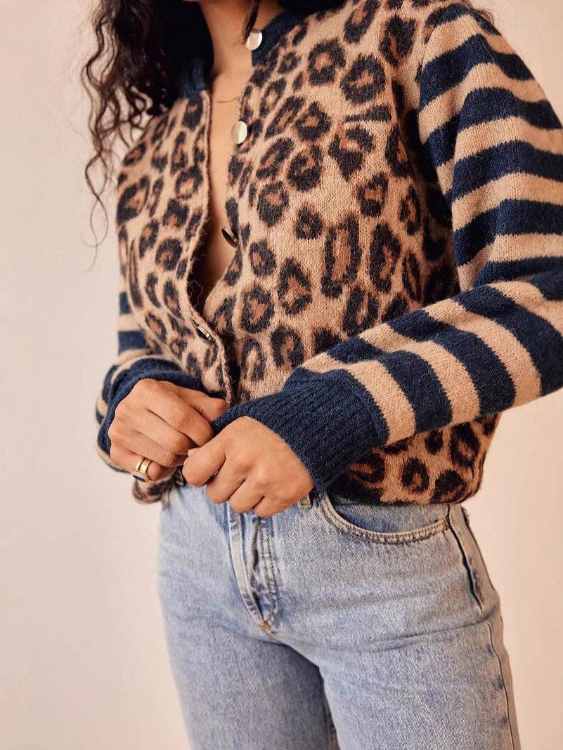 Vintage Leopard Print Cardigan
