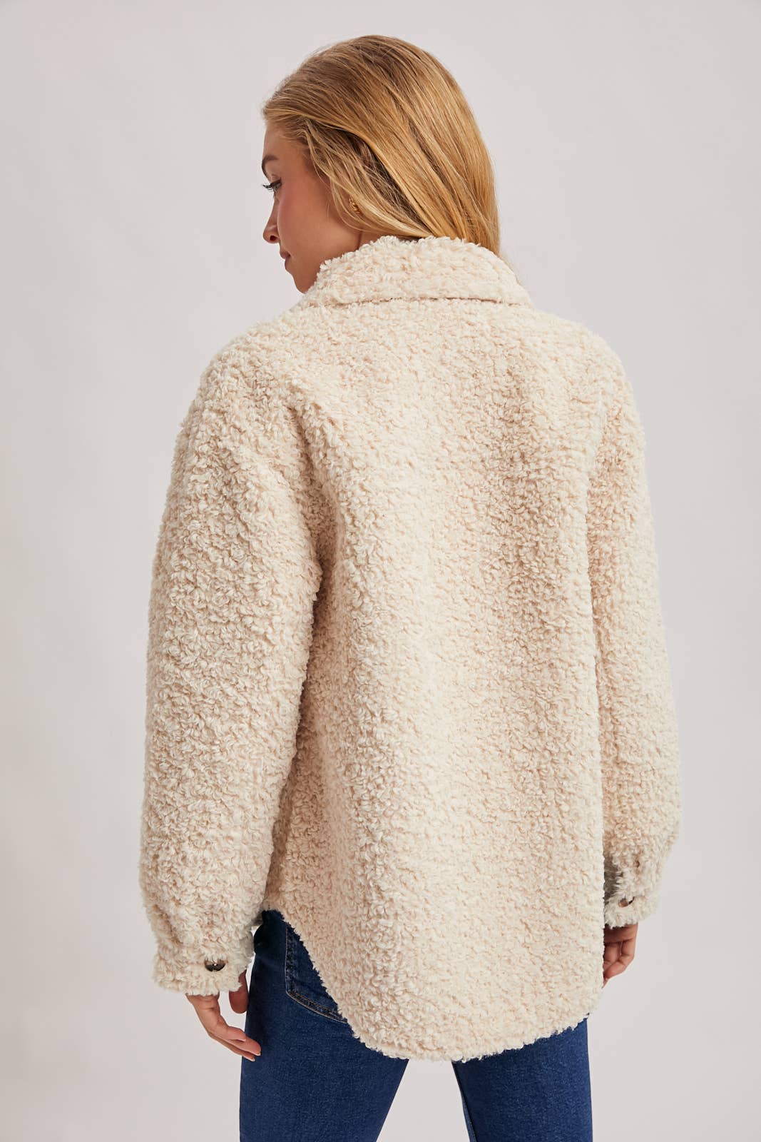 Latte Boucle` Button Jacket