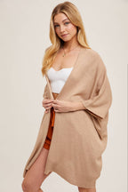 Wide Sleeve Open Front Cardigan