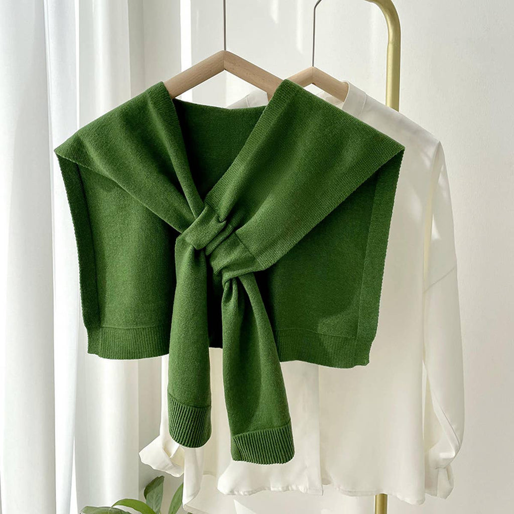 Luxe Solid Knitted Knotted Shawl Wrap