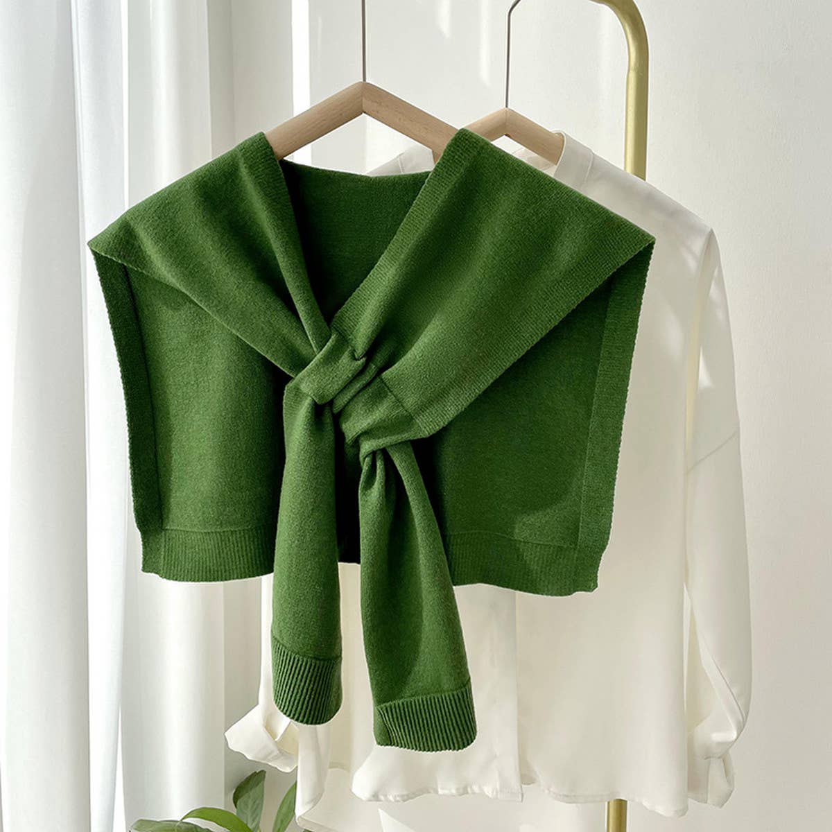 Luxe Solid Knitted Knotted Shawl Wrap