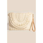 Woven Envelope Clutch Bag - Textured Paper Weave