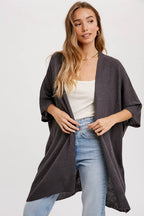 Wide Sleeve Open Front Cardigan