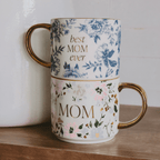 Best Mom Ever Blue Delft Coffee Mug - 14oz Fine Bone China