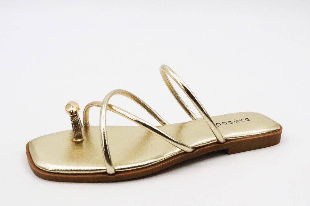 Crisscross Ring Toe Flat Sandals
