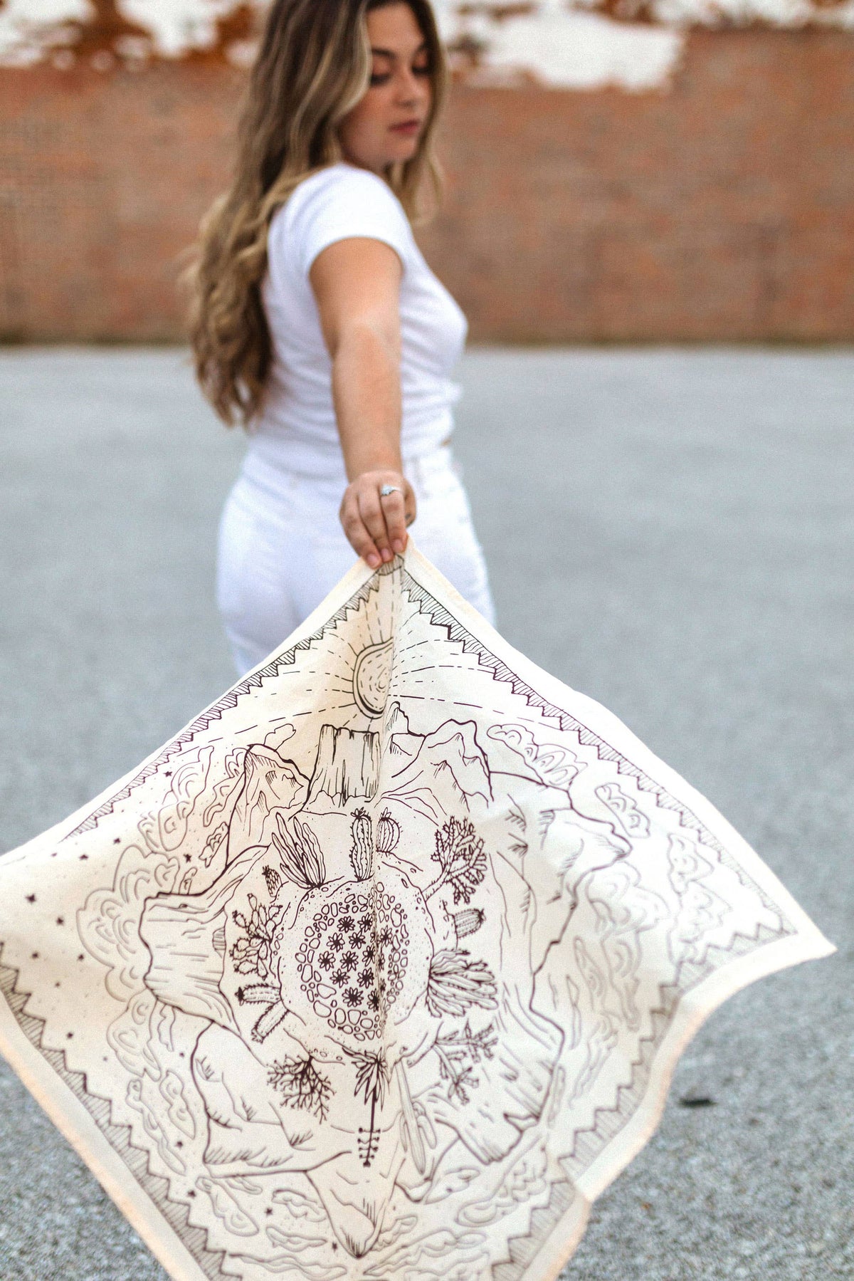 Desert Cotton Bandana – Cream & Brown