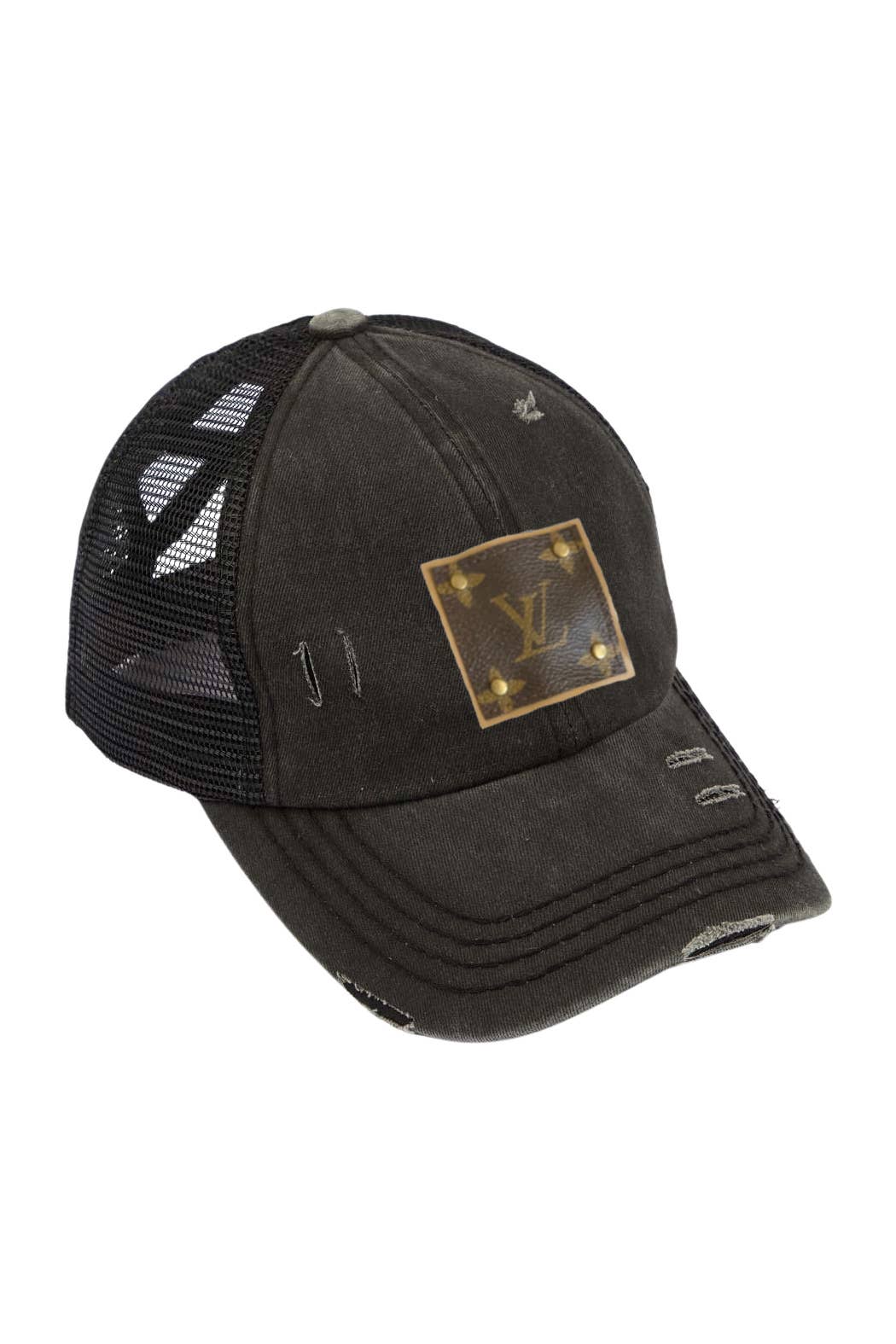 LV Up-Cycled Distressed Trucker Cap